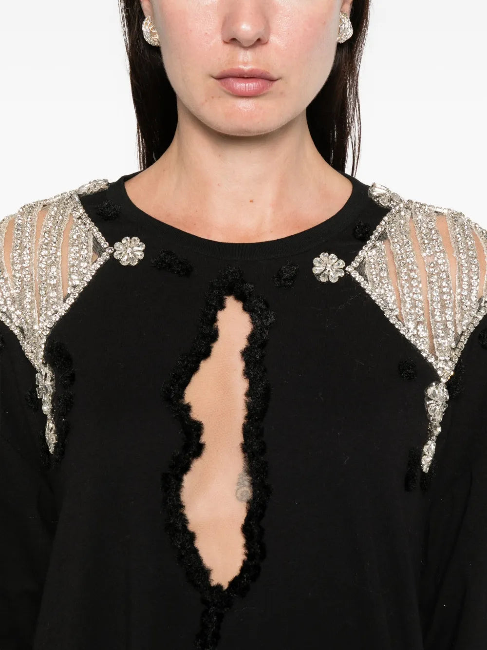 Loulou Feather Embellished Mini Dress