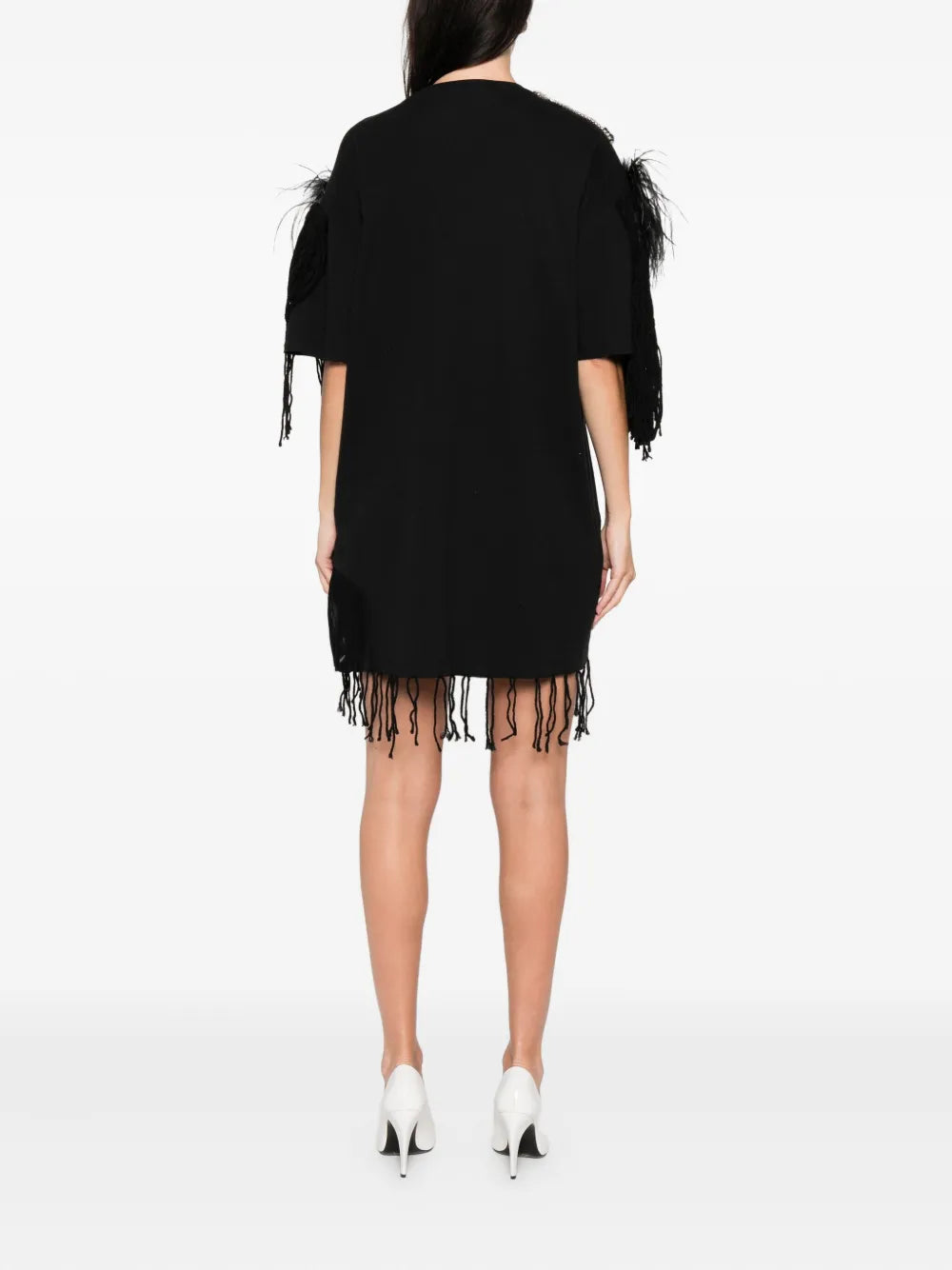 Loulou Feather Embellished Mini Dress