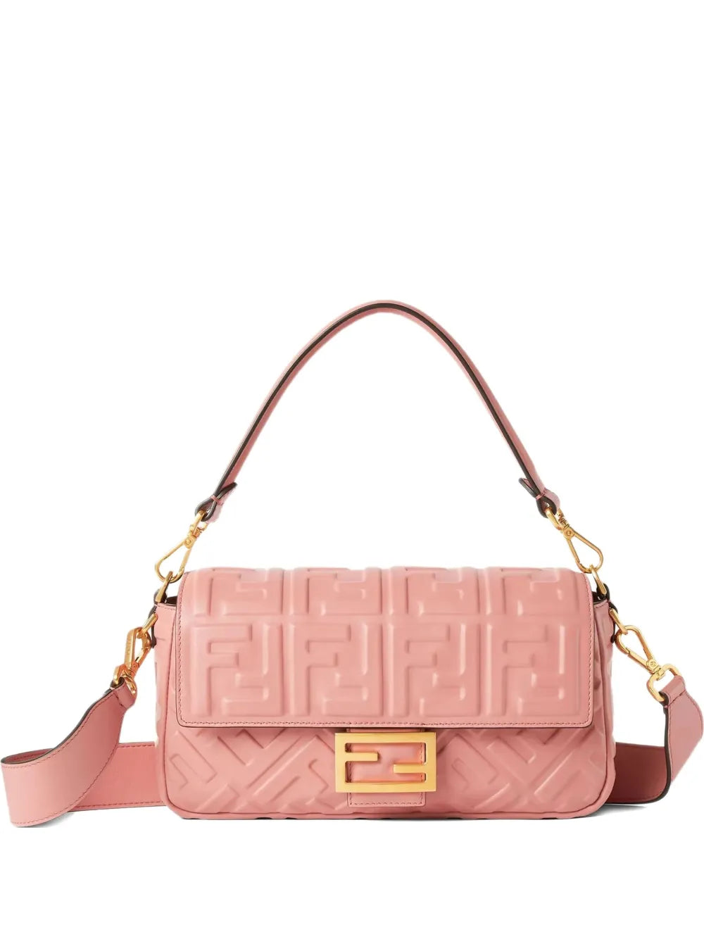 Fendi Baguette Ff Motif Embossed Shoulder Bag