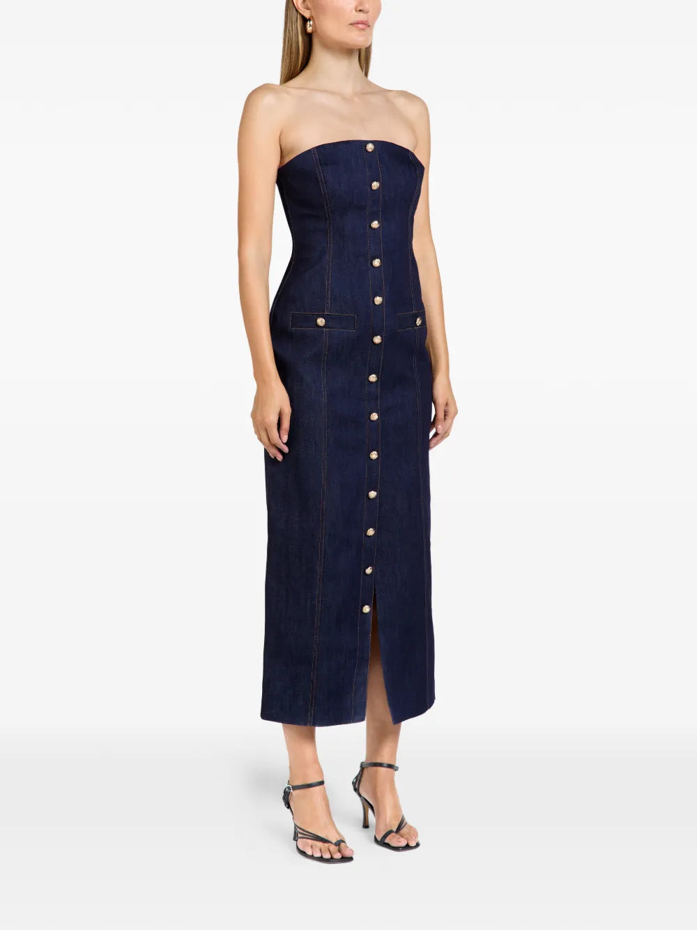 Florence Fortitude Buttoned Strapless Dress