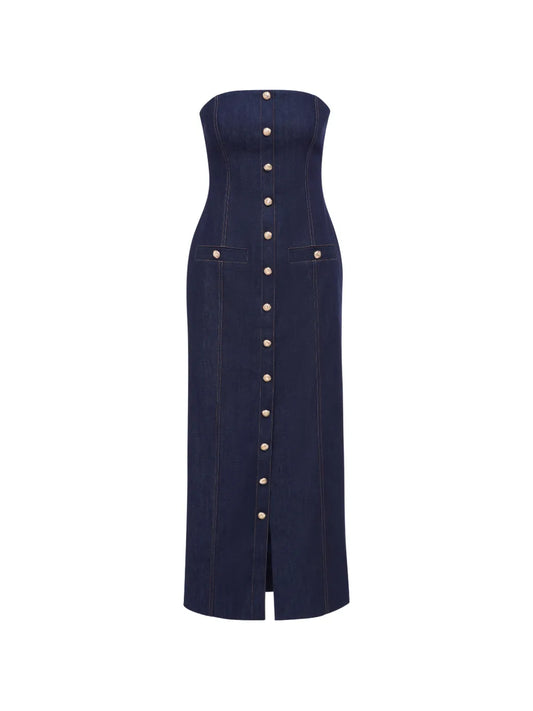 Florence Fortitude Buttoned Strapless Dress