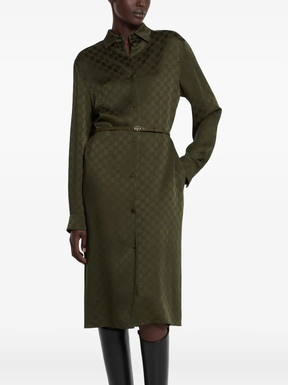 Gucci Classic Collar Shirt Midi Dress