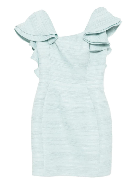 Saiid Kobeisy Ruffled Tweed Short Dress