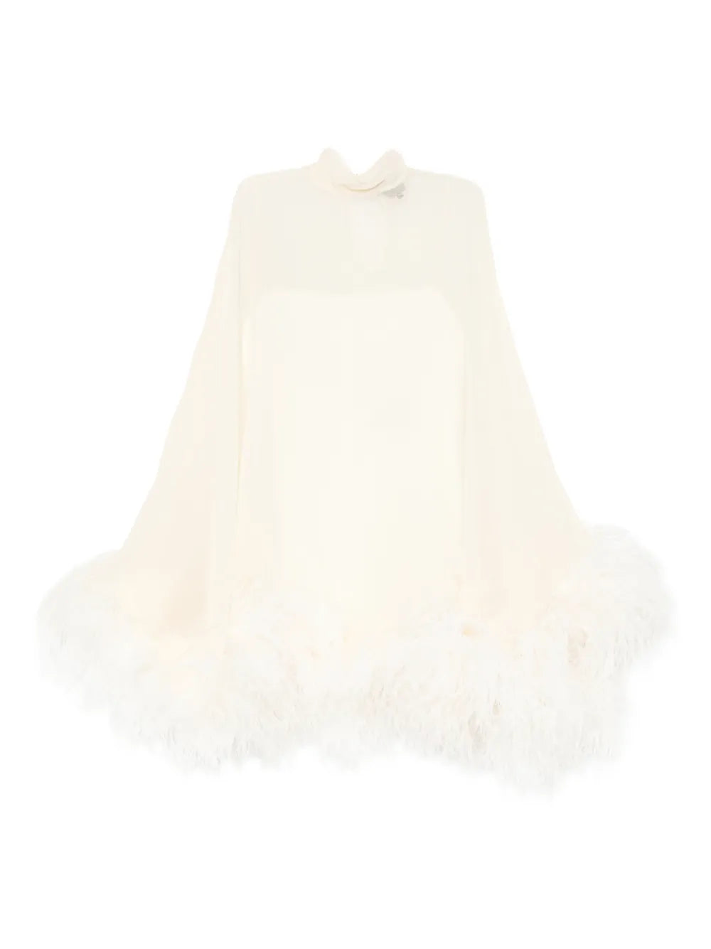 Taller Marmo Feather Detail High Neck Mini Dress