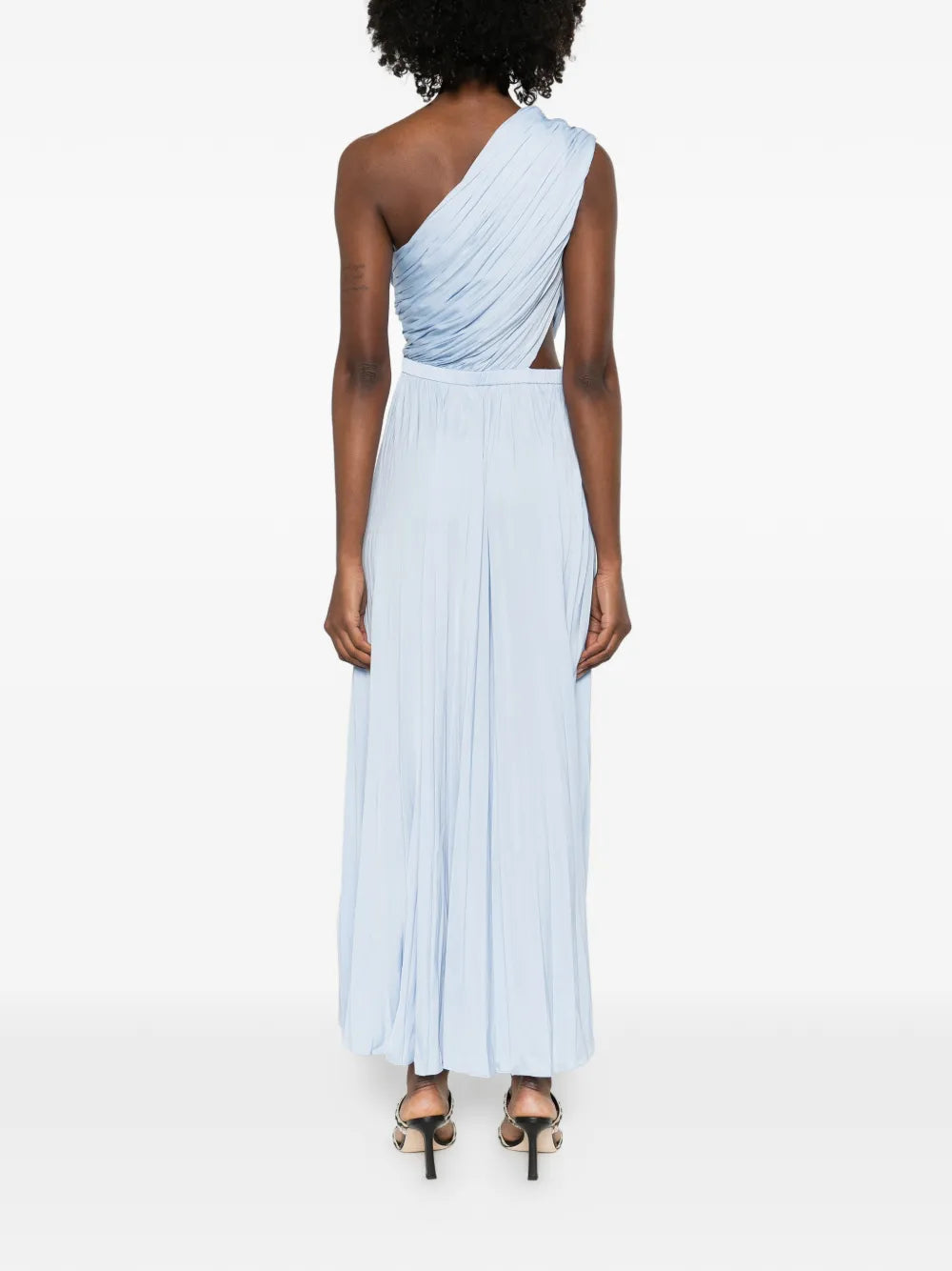 Maje Cut Out One Shoulder Midi Dress