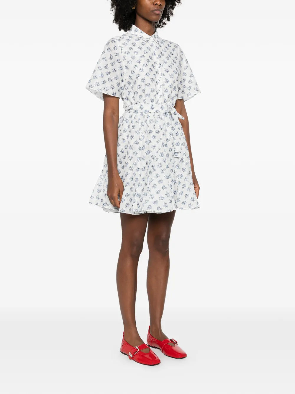Maje Small Flowers Print Mini Dress
