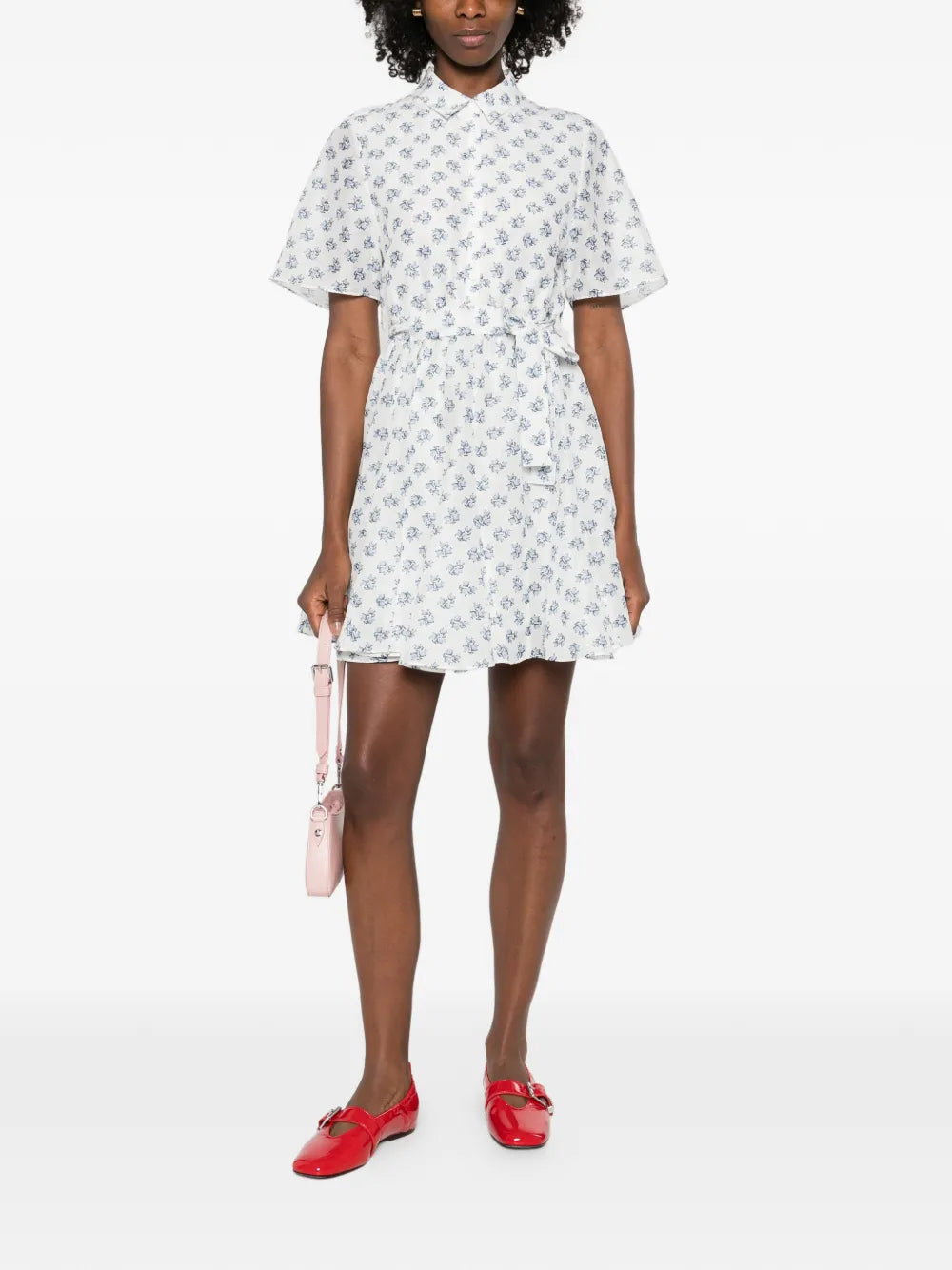 Maje Small Flowers Print Mini Dress