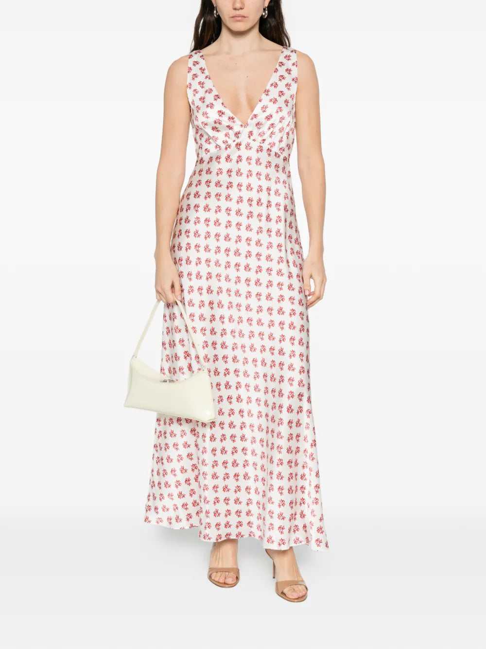 Maje Floral V Neck Maxi Dress