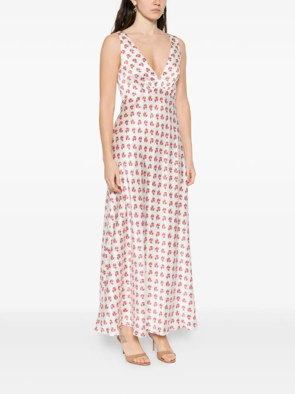 Maje Floral V Neck Maxi Dress
