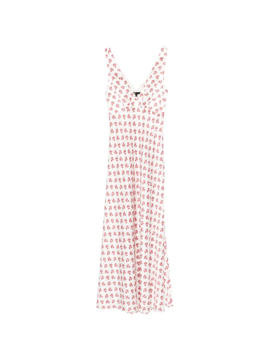 Maje Floral V Neck Maxi Dress