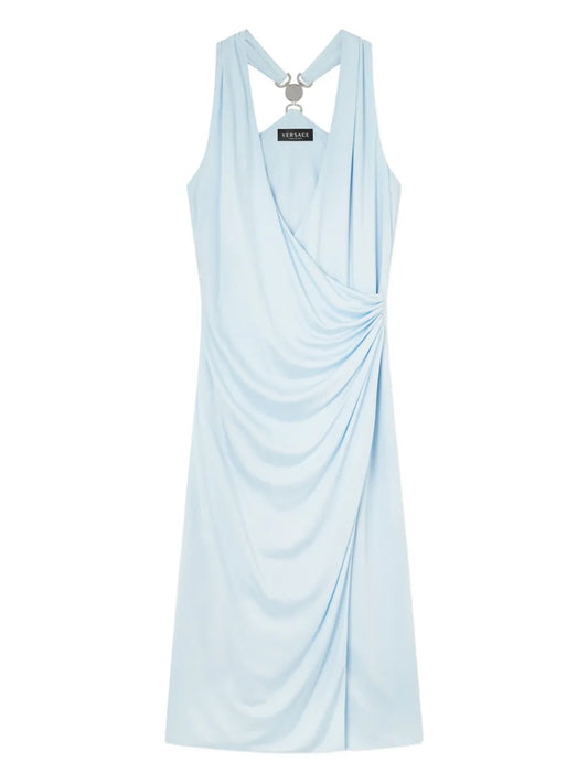 Versace Sleeveless V Neck Midi Dress