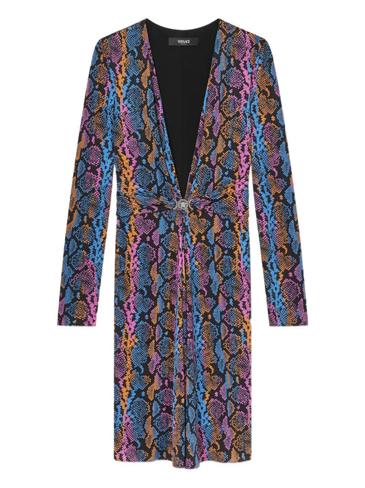 Versace Python Print Midi Dress