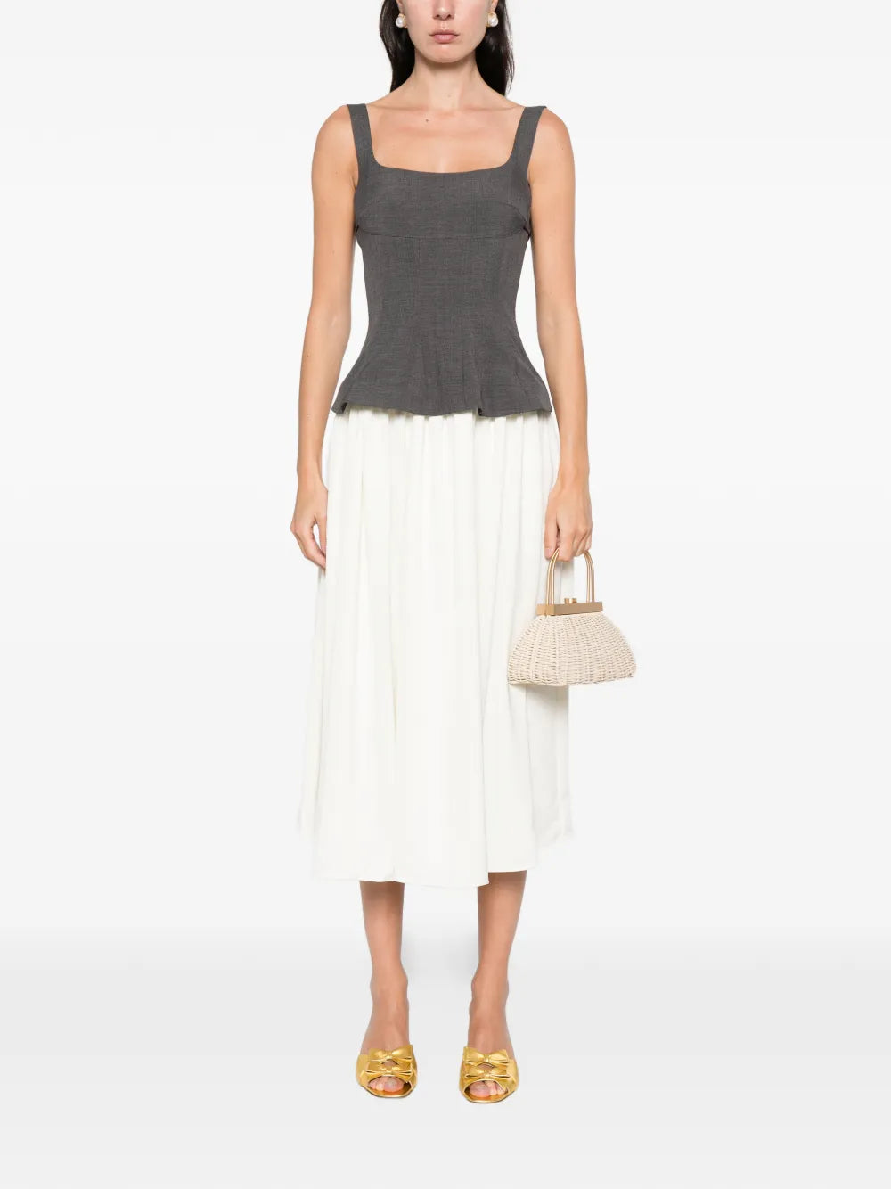 Stine Goya Square Neck Midi Dress