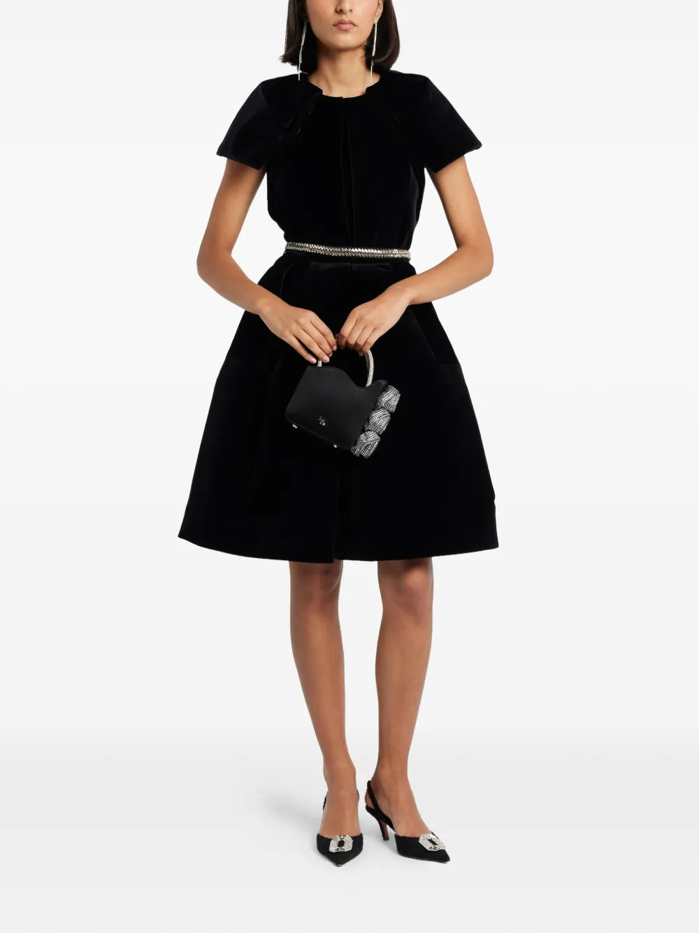 Dice Kayek Flounce Embellished Dress