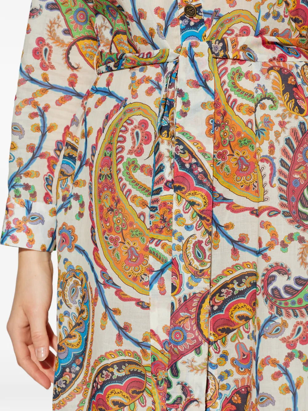 Etro Paisley Pattern Tie Belt Midi Dress