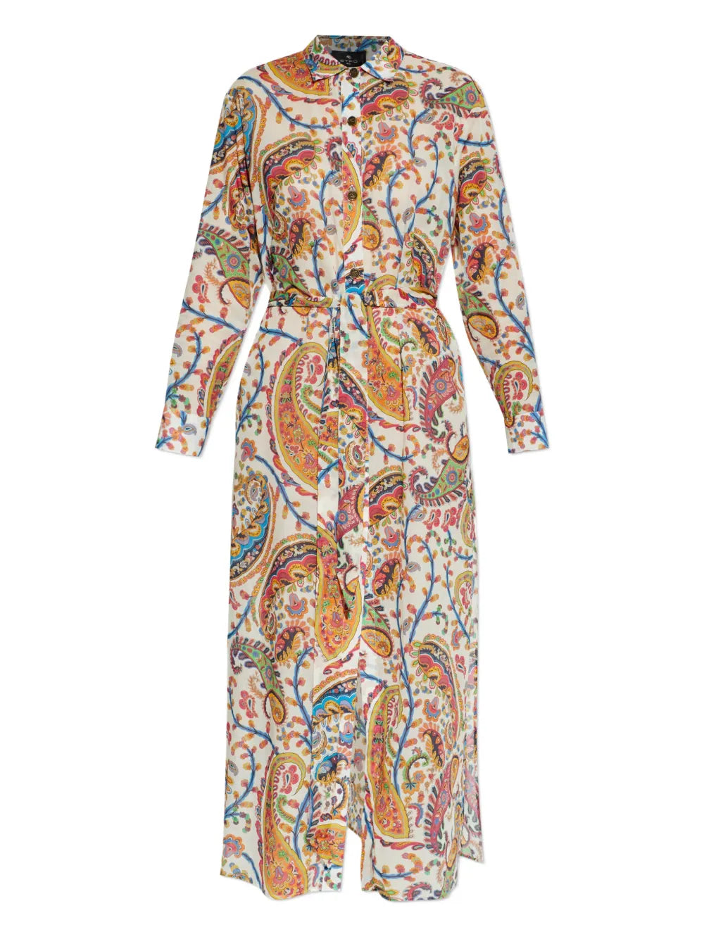 Etro Paisley Pattern Tie Belt Midi Dress