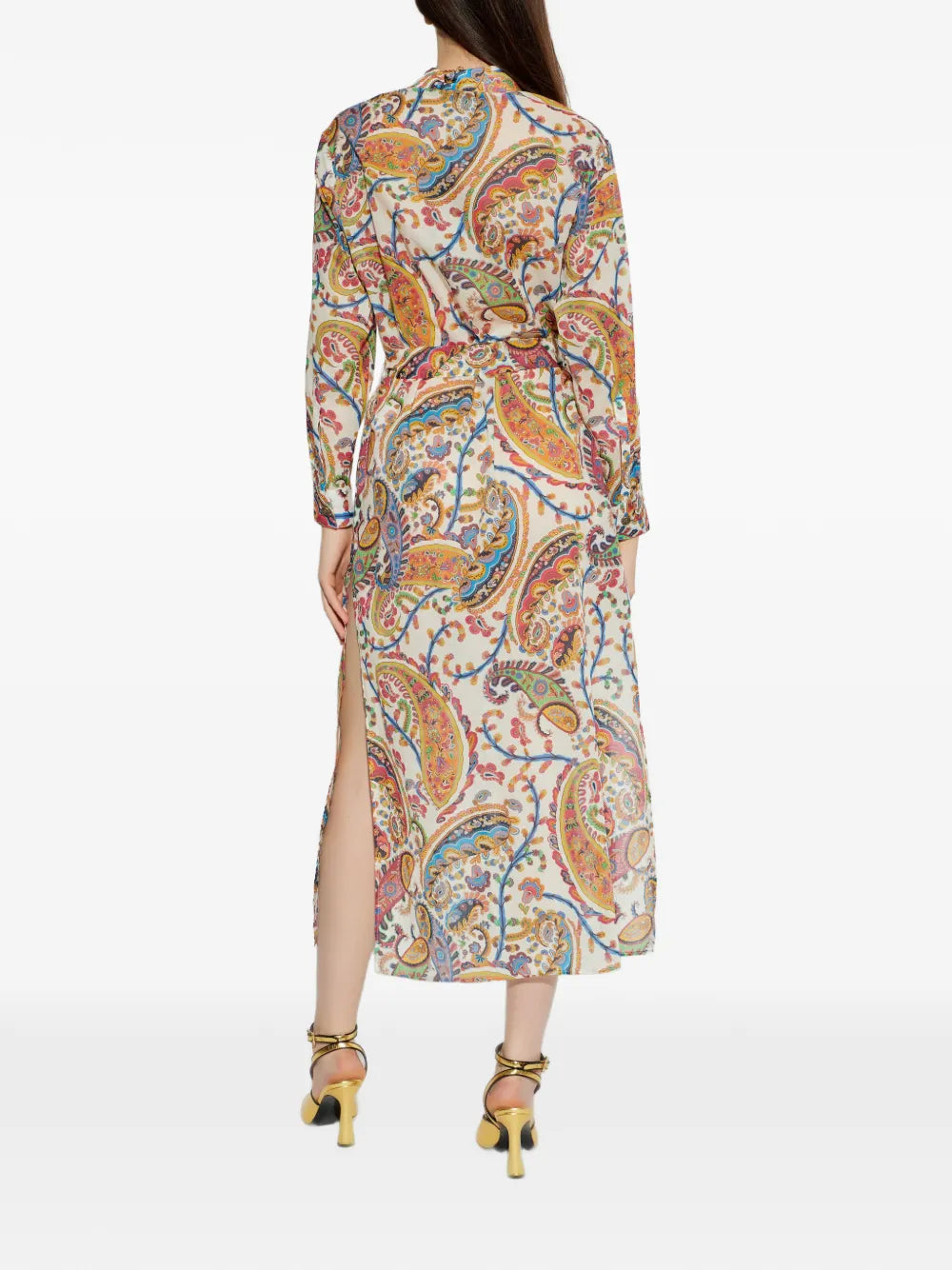 Etro Paisley Pattern Tie Belt Midi Dress