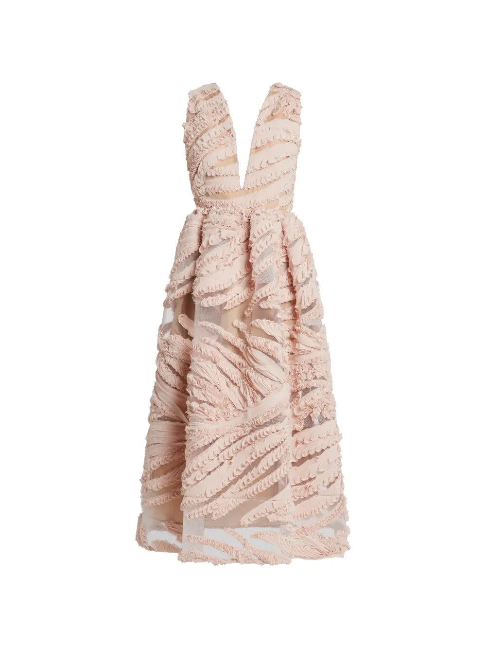 Greta Constantine Ruffled V Neck Dress