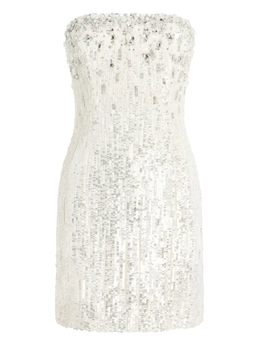 Jenny Packham Josette Sequined Embellished Mini Cocktail Dress