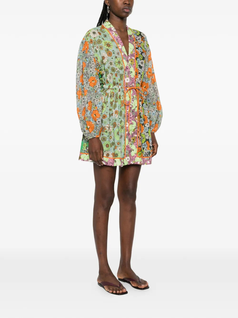 Alemais Mini Floral Print Tie Dress