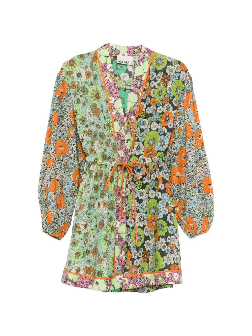 Alemais Mini Floral Print Tie Dress