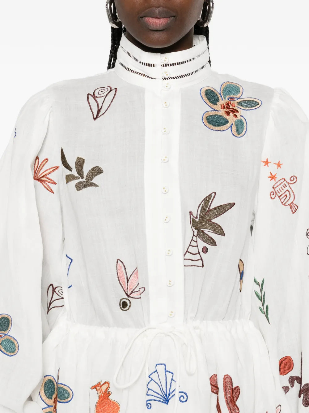 Alemais X Lrnce Mina Floral Embellishment Mini Dress
