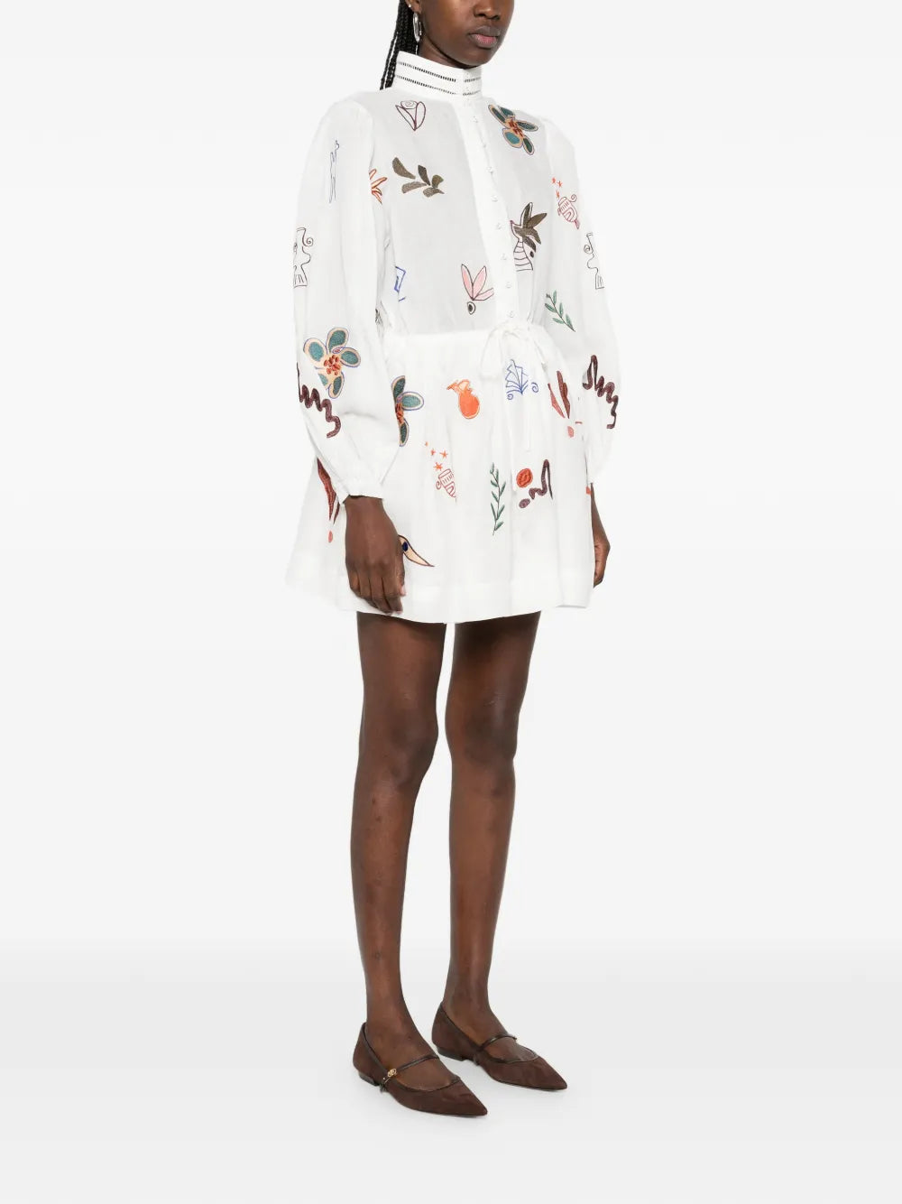 Alemais X Lrnce Mina Floral Embellishment Mini Dress