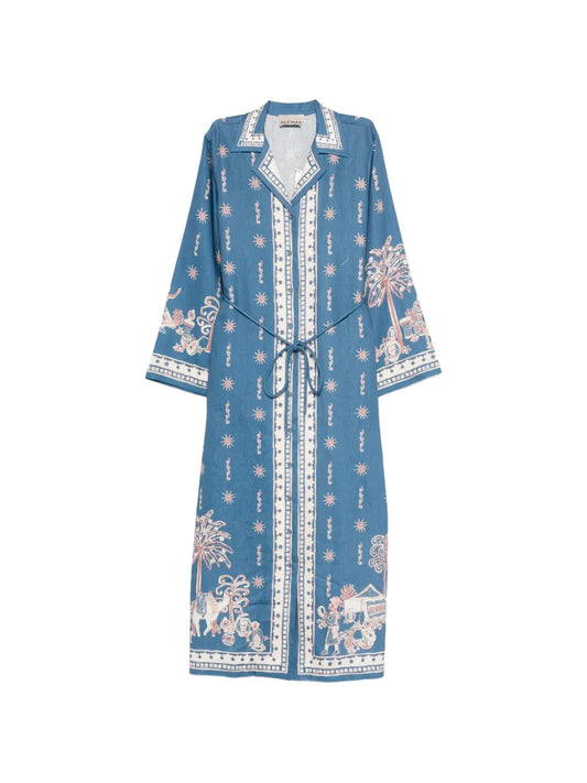 Alemais Acacia Patterned Tie Dress