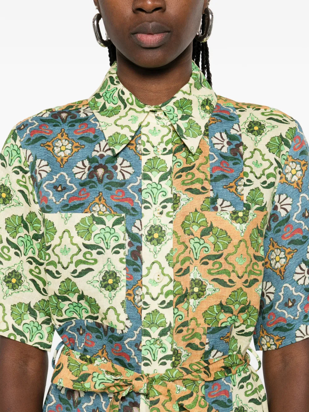 Alemais Floral Print Shirt Dress