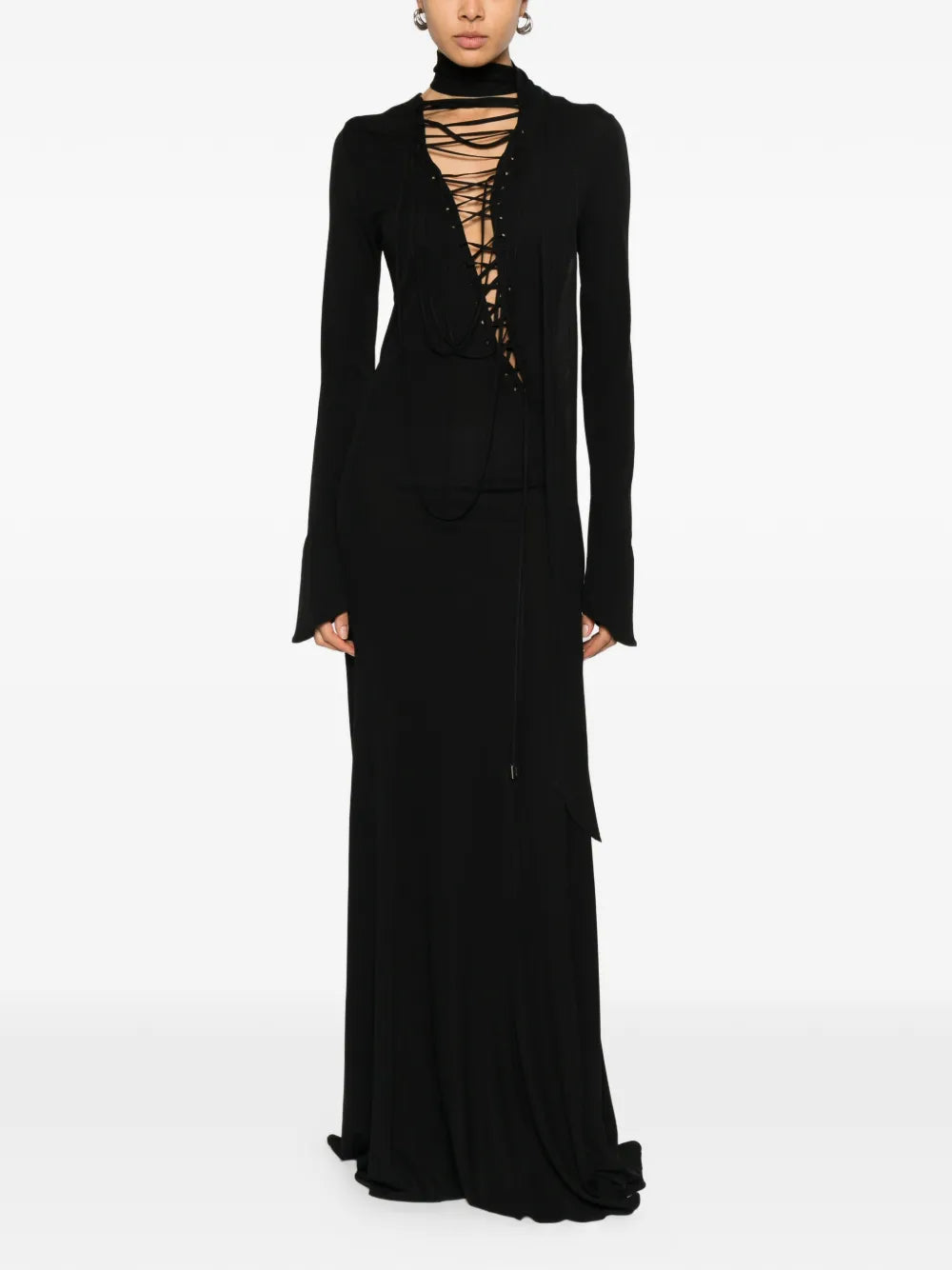 The Attico Tie Detail Maxi Dress