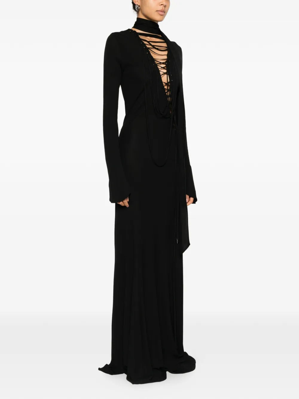 The Attico Tie Detail Maxi Dress