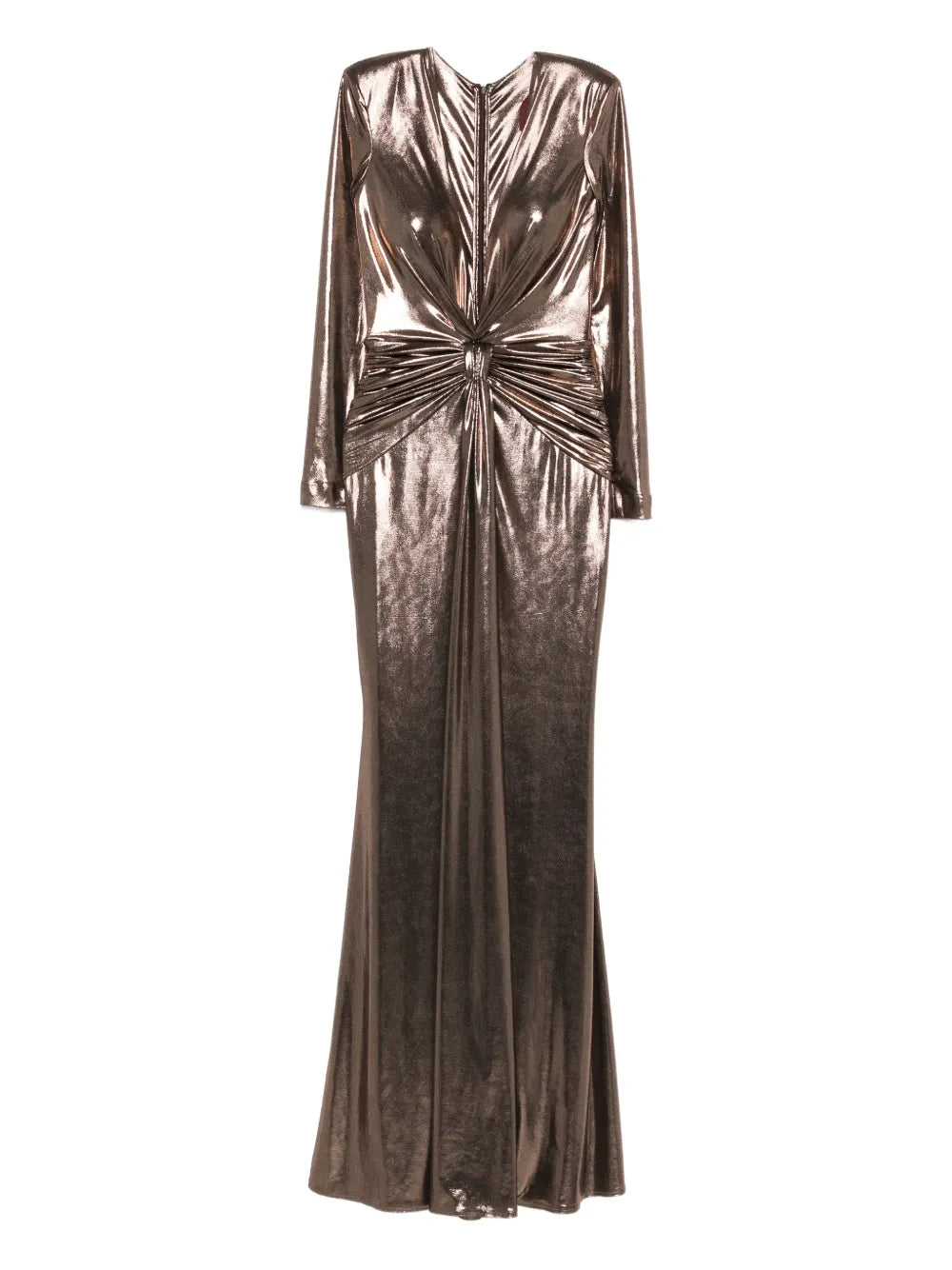Cristallini Liora Knot Long Sleeve Maxi Dress