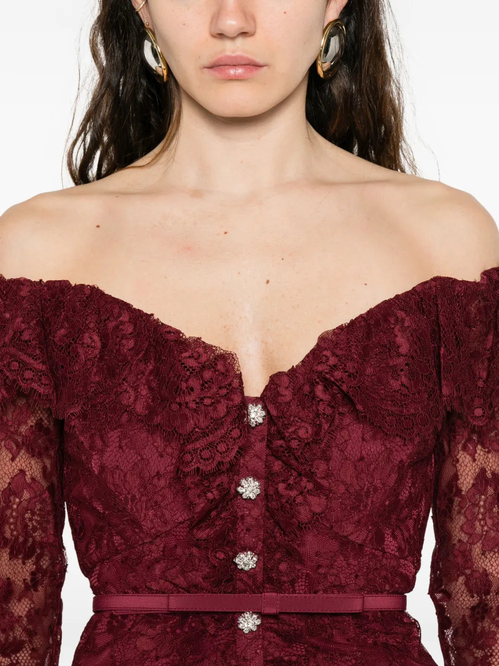Self Portrait Lace Button Dress