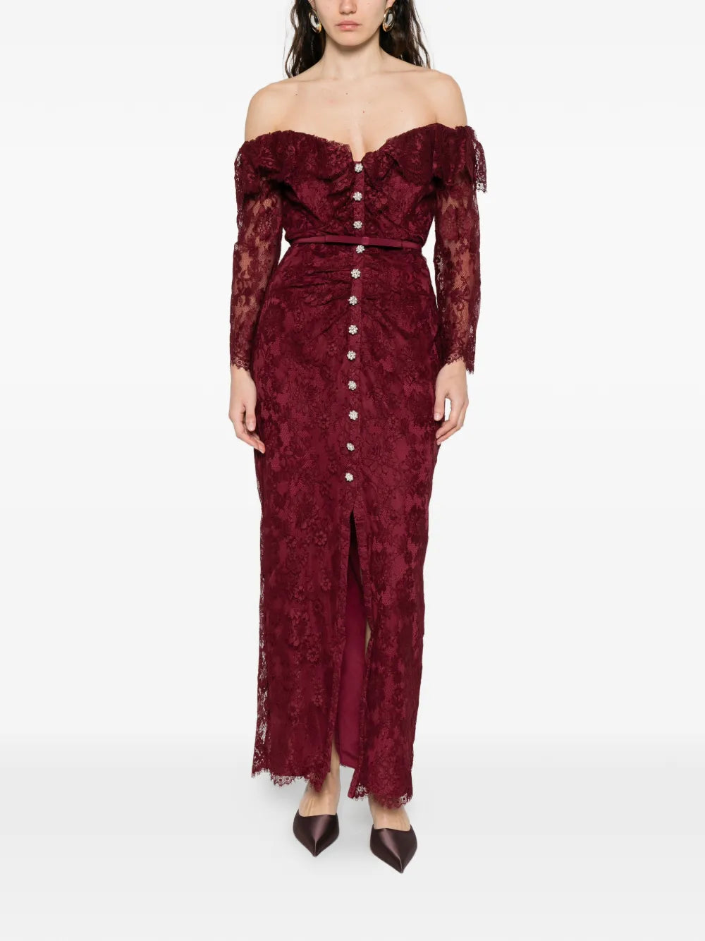 Self Portrait Lace Button Dress