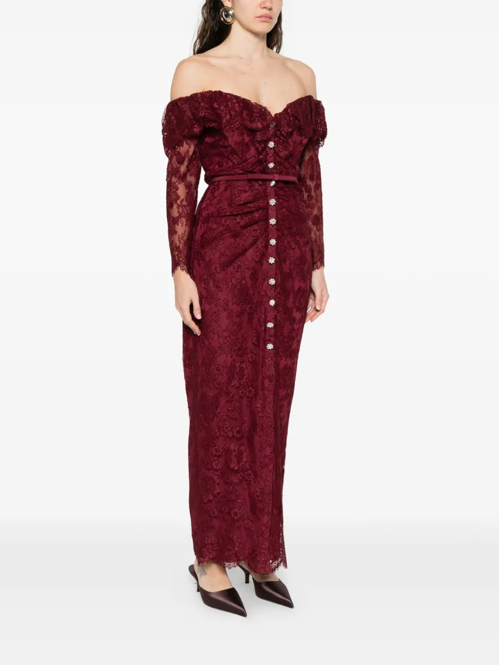 Self Portrait Lace Button Dress