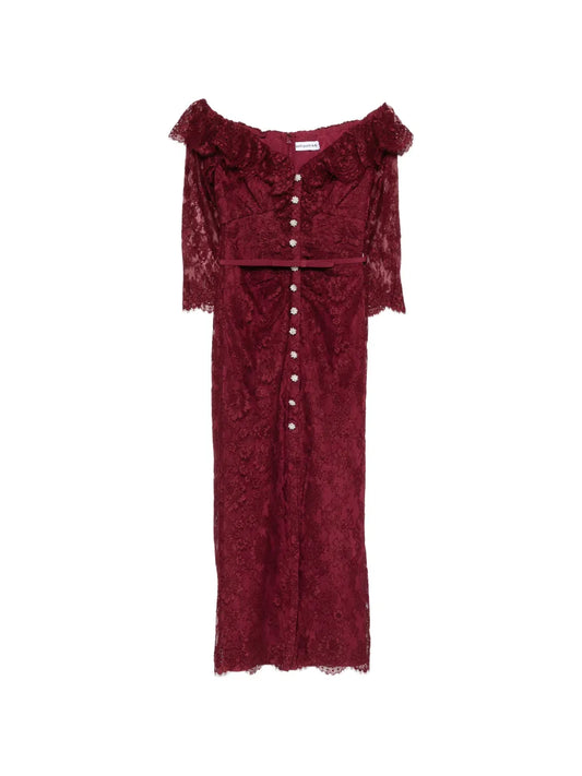 Self Portrait Lace Button Dress