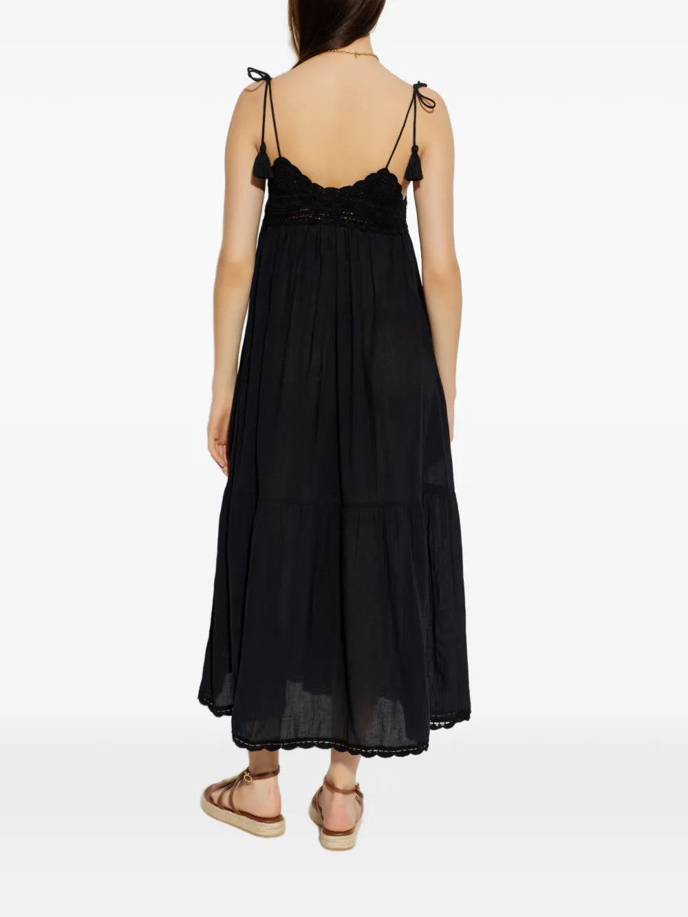 Ulla Johnson Linnea Tassel Crochet Midi Dress