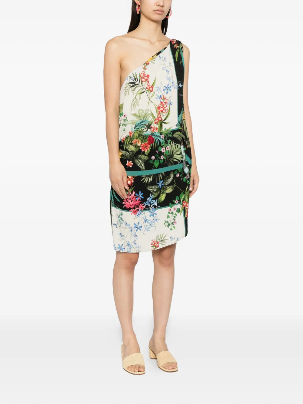 Blaklace One Shoulder Floral Print Dress