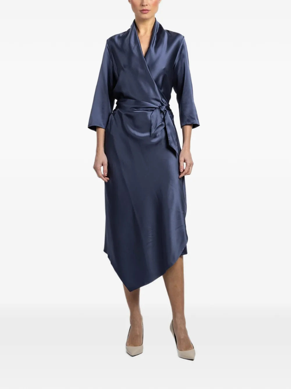 Peter Cohen New Victor Tie Waist Wrap Midi Dress