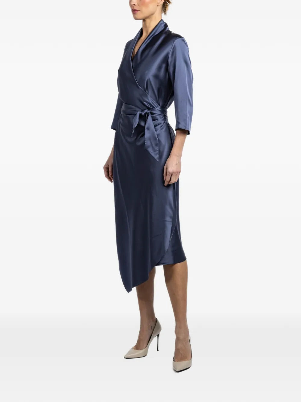 Peter Cohen New Victor Tie Waist Wrap Midi Dress