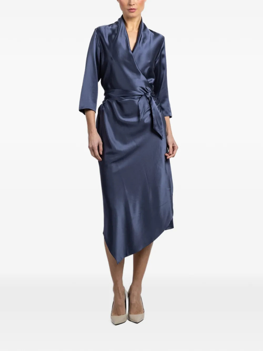 Peter Cohen New Victor Tie Waist Wrap Midi Dress