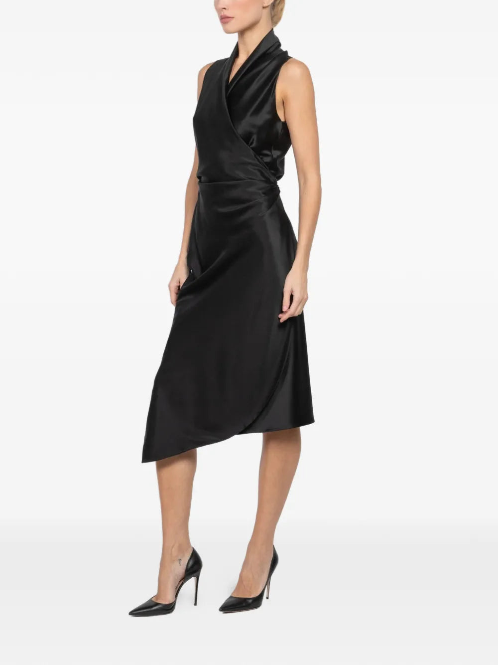 Peter Cohen Tie Waist Asymmetric Dress