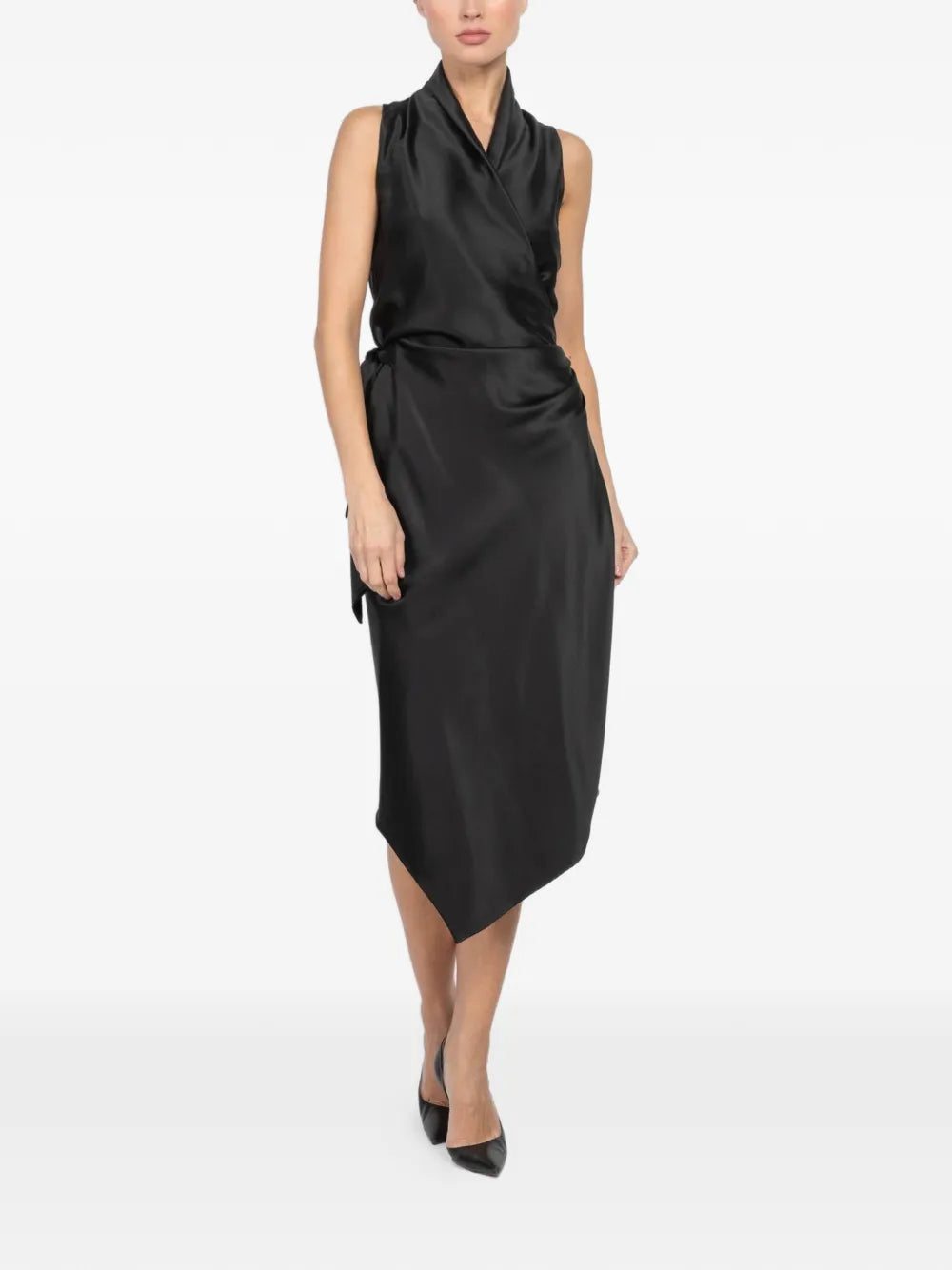 Peter Cohen Tie Waist Asymmetric Dress
