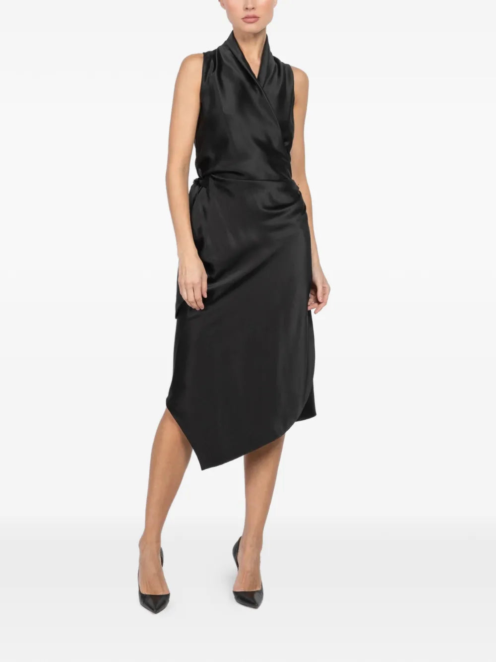 Peter Cohen Tie Waist Asymmetric Dress