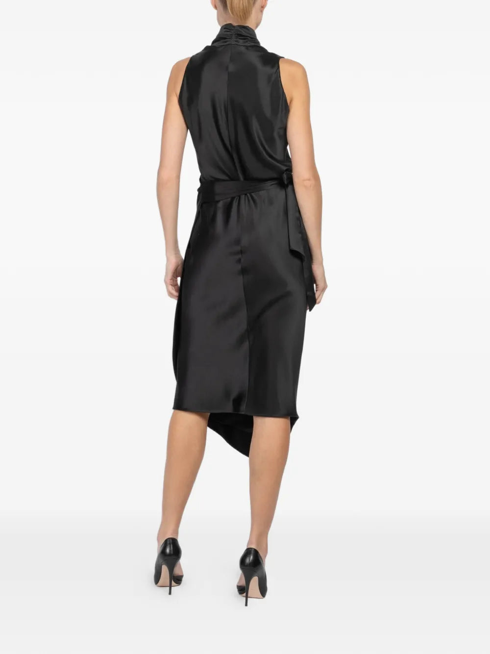 Peter Cohen Tie Waist Asymmetric Dress