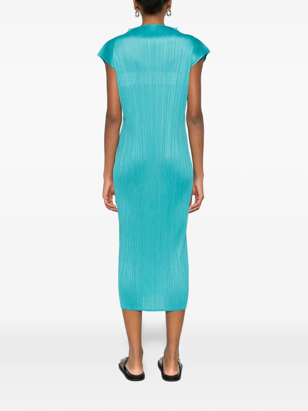 Pleats Please Issey Miyake Pleated Sleeveless Midi Dress