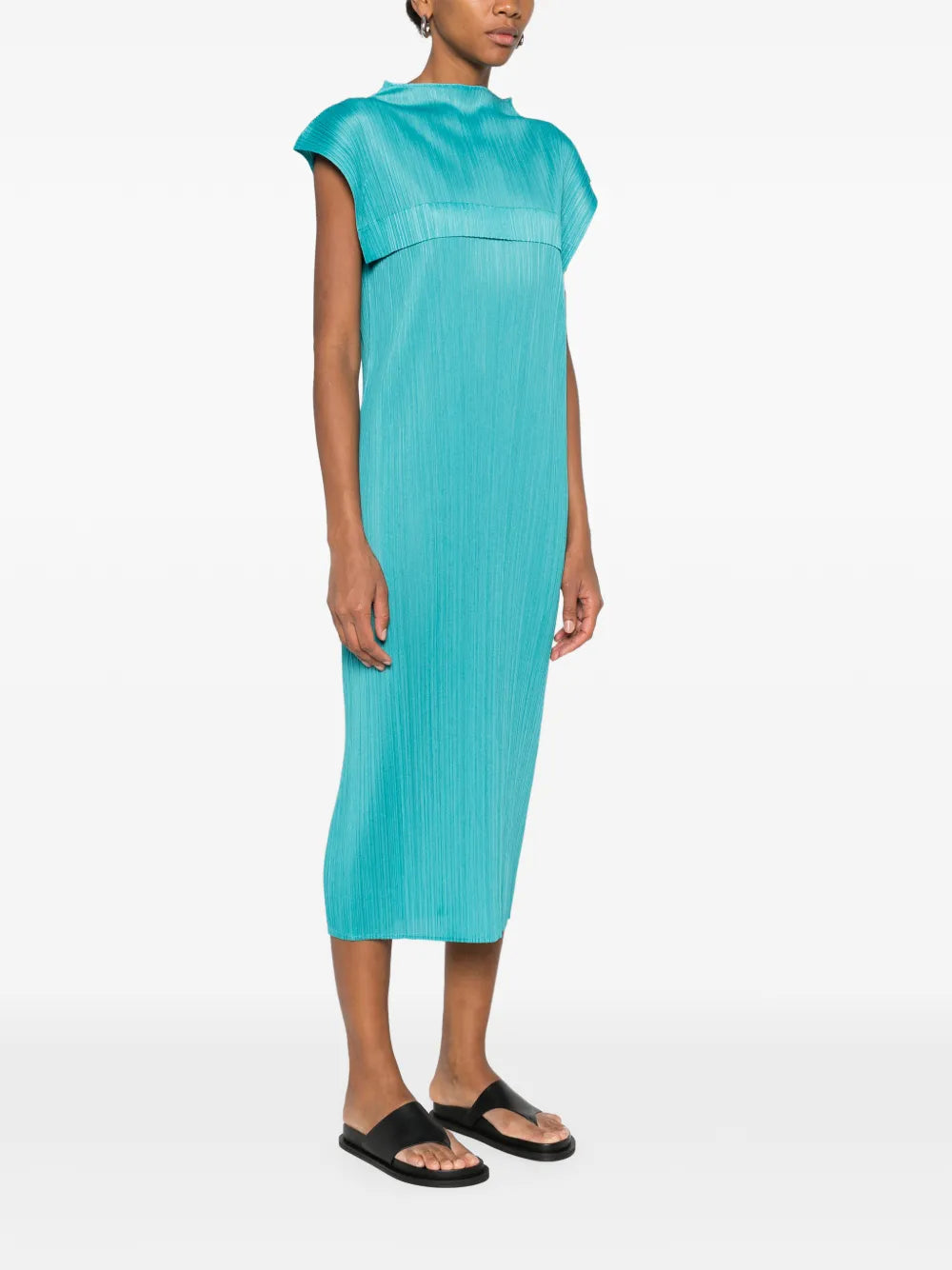 Pleats Please Issey Miyake Pleated Sleeveless Midi Dress