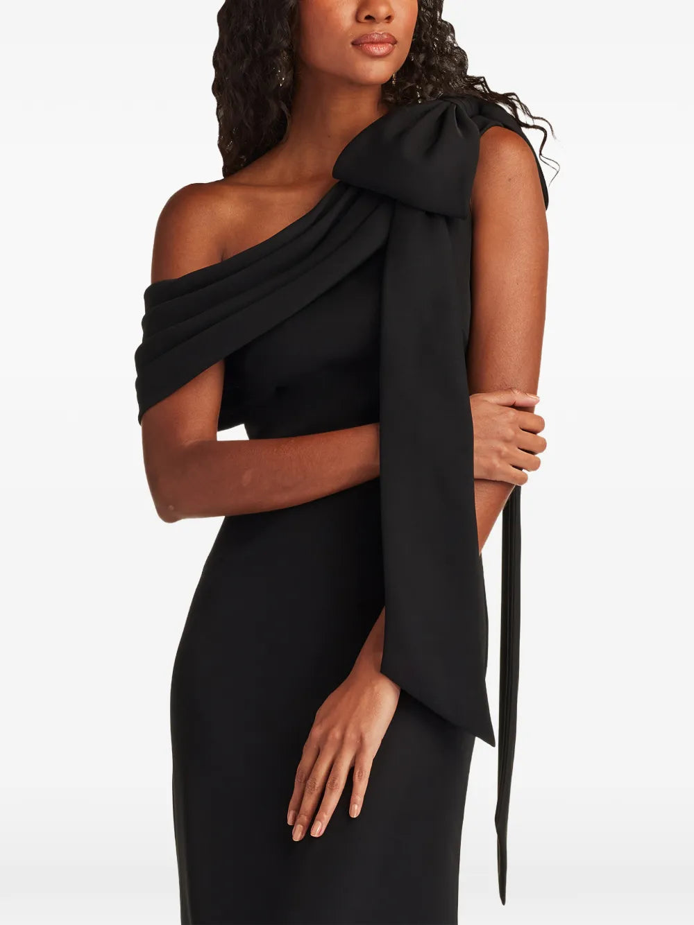 Tadashi Shoji Bow One Shoulder Maxi Dress