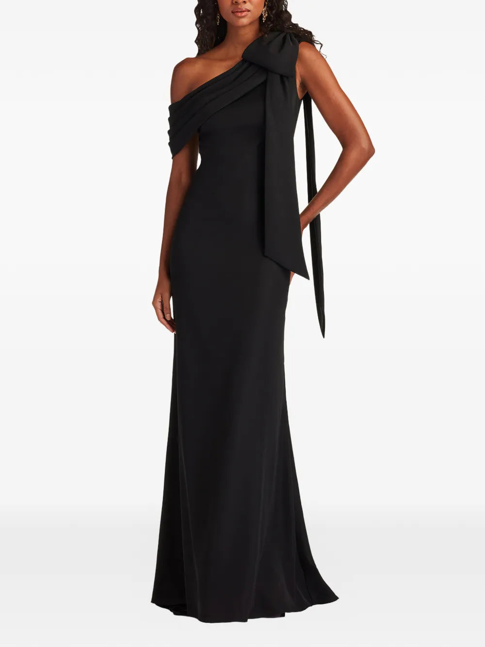 Tadashi Shoji Bow One Shoulder Maxi Dress