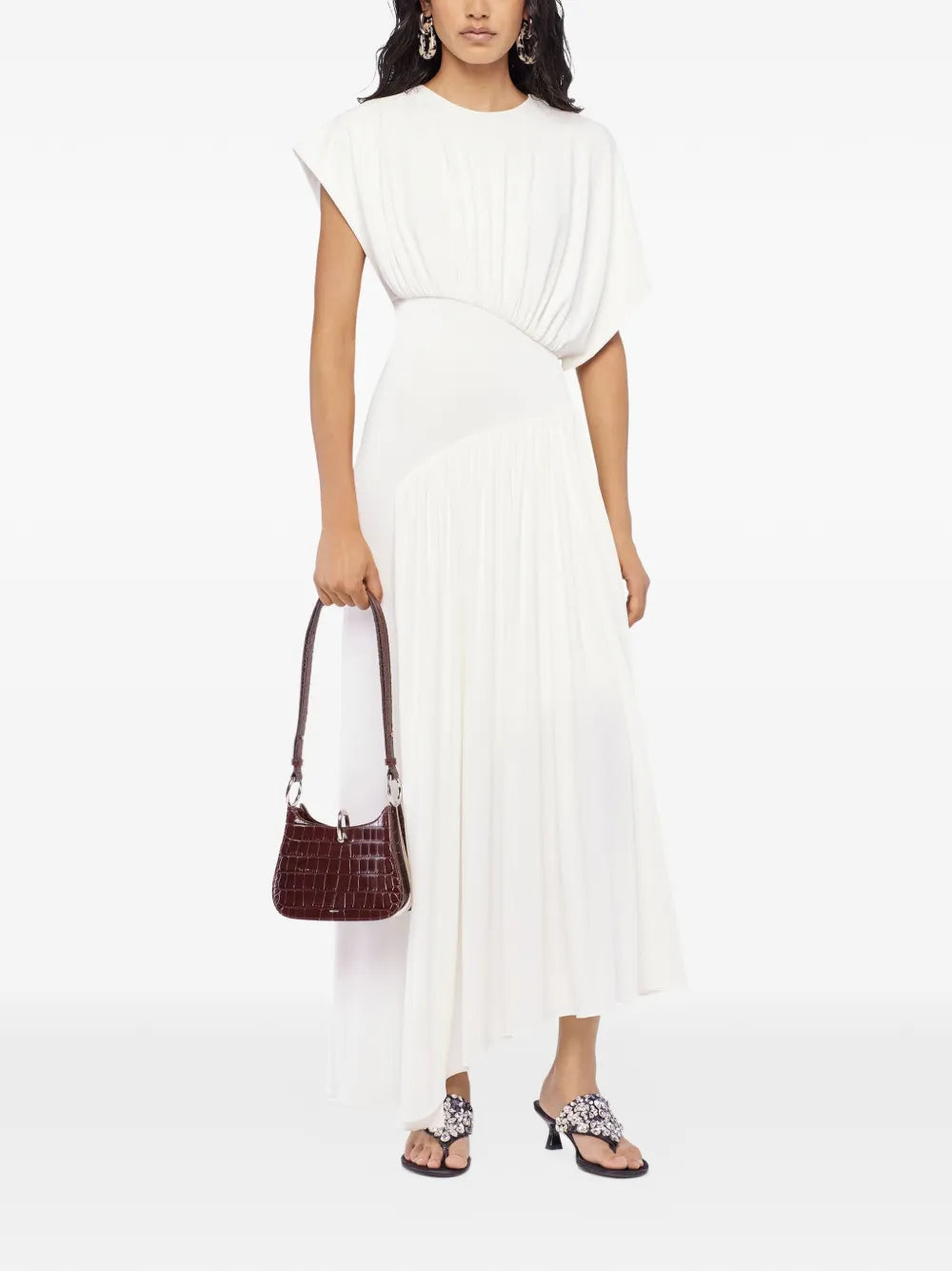 Rabanne Textured Ruched Midi Dress